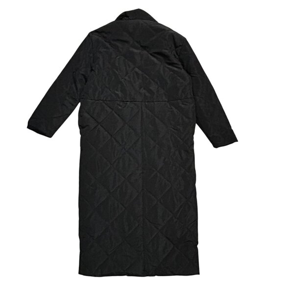 Pretty Little Thing Women's Size 16 Long Quilted Med Weight Puffer Coat Black - Picture 4 of 9